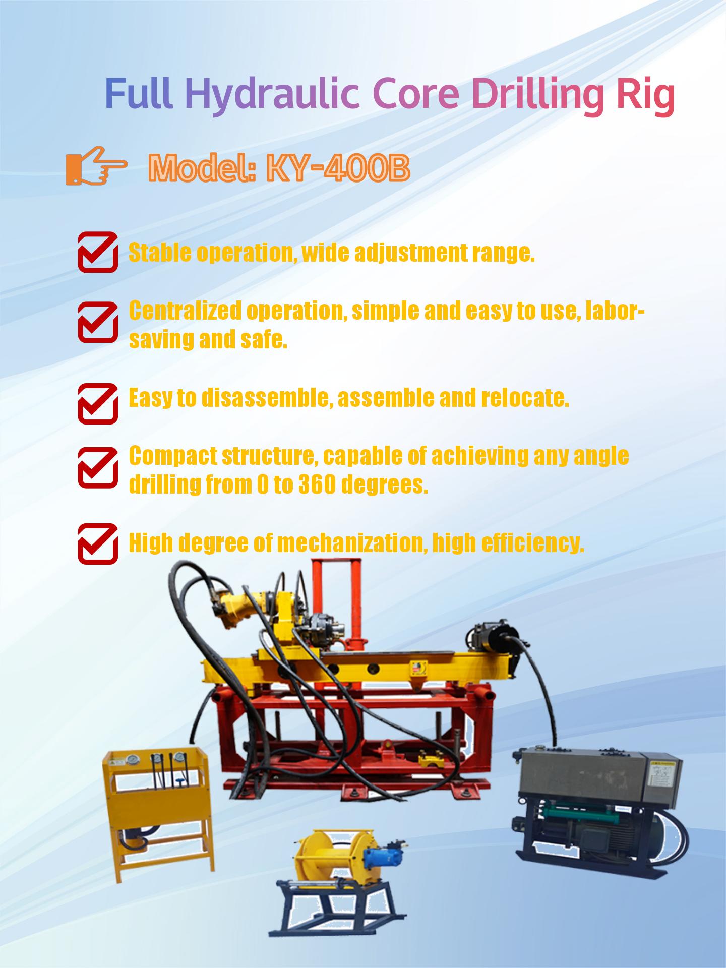 Equipamento de perfuração subterrânea totalmente hidráulico KY-400