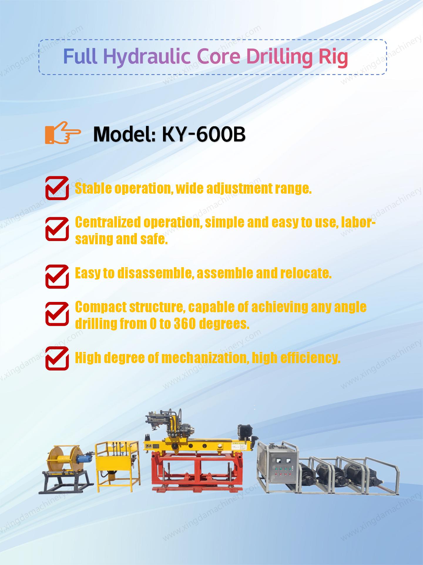 Equipamento de perfuração subterrânea totalmente hidráulico KY-1000